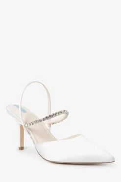 Next Ivory Ivory Forever Comfort Wedding Satin Jewel Slingback Bridal Shoes -Style Haven Shop 201 217s3 scaled