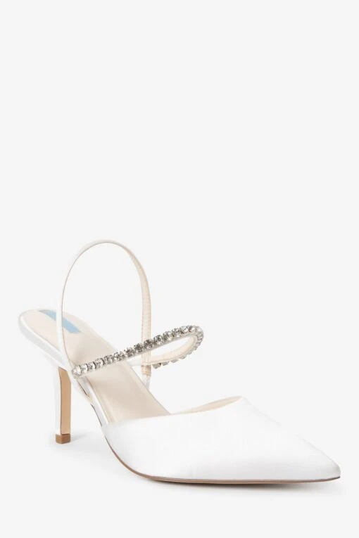 Next Ivory Ivory Forever Comfort Wedding Satin Jewel Slingback Bridal Shoes -Style Haven Shop 201 217s3 scaled