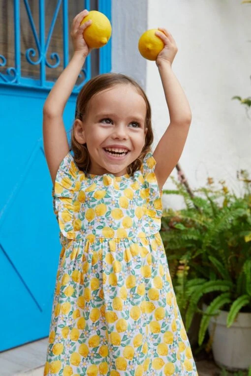 Jojo Maman Bebe JoJo Maman Bébé Bright Lemon Print Summer Dress -Style Haven Shop 604724s3 scaled