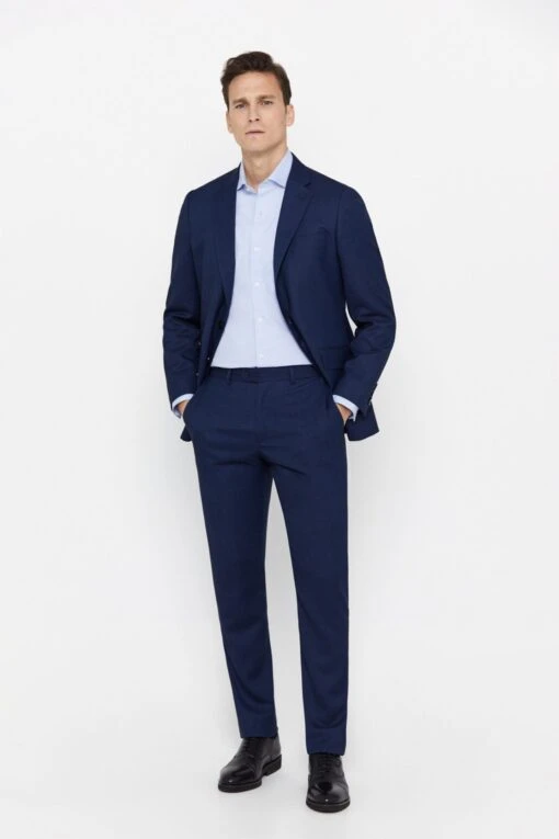 Cortefiel Blue Series XXI Birdseye Suit: Trousers -Style Haven Shop 832 787s3 scaled