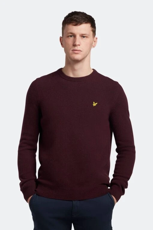 Lyle & Scott RedCrew Neck Lambswool Blend Jumper -Style Haven Shop 973787s scaled