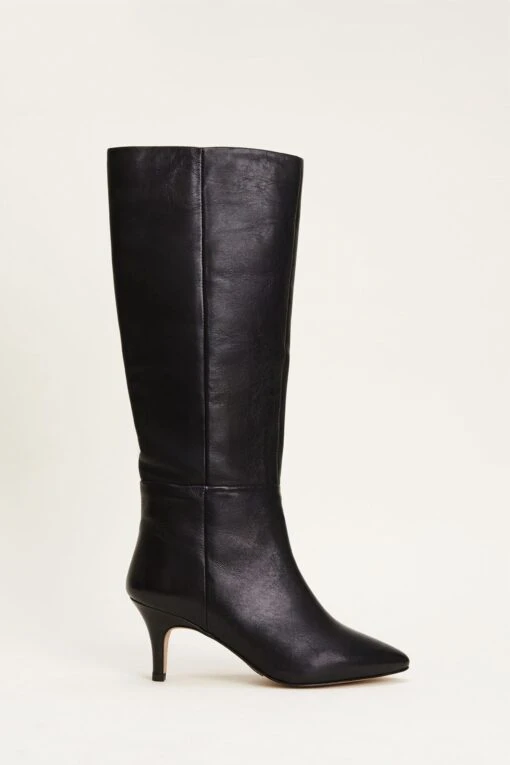 Phase Eight Panelled Knee High Black Boots -Style Haven Shop A41666s scaled