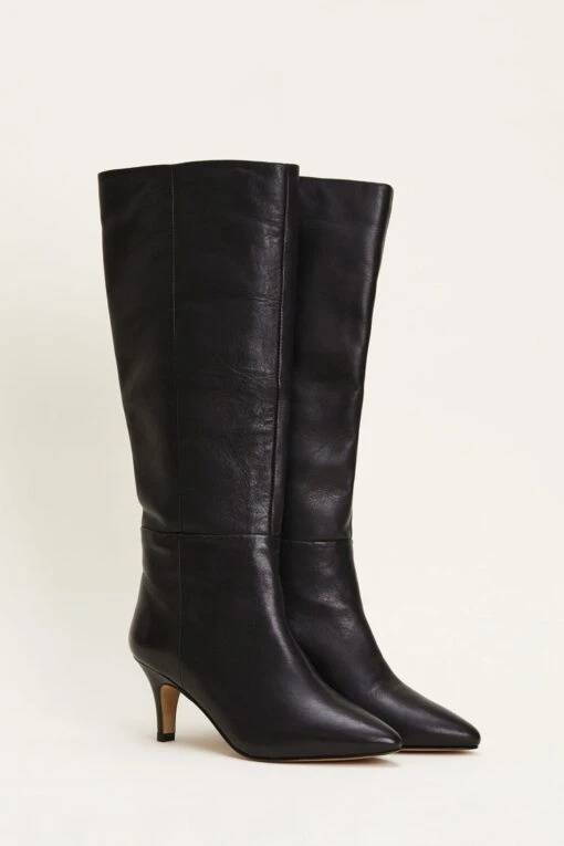 Phase Eight Panelled Knee High Black Boots -Style Haven Shop A41666s2 scaled