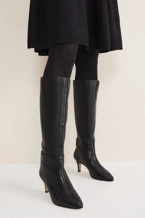Phase Eight Panelled Knee High Black Boots -Style Haven Shop A41666s5 scaled