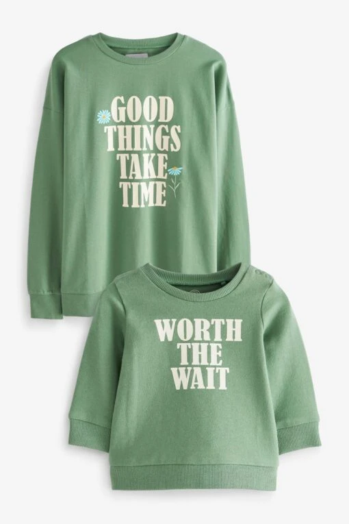 Next Maternity Mother And Baby Matching Cotton Sweatshirt Set -Style Haven Shop A86836s5 scaled