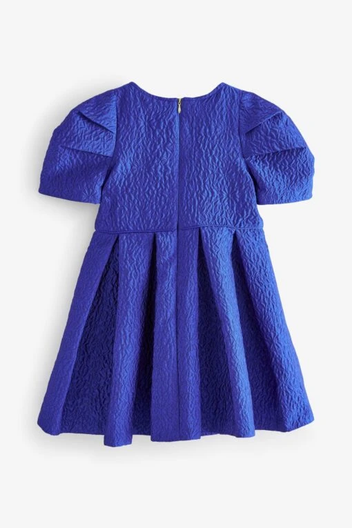 Baker By Ted Baker Blue Cloque Dress -Style Haven Shop C26234s2 scaled