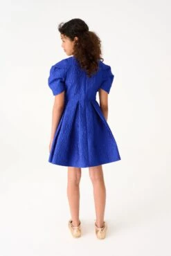 Baker By Ted Baker Blue Cloque Dress -Style Haven Shop C26234s7 scaled