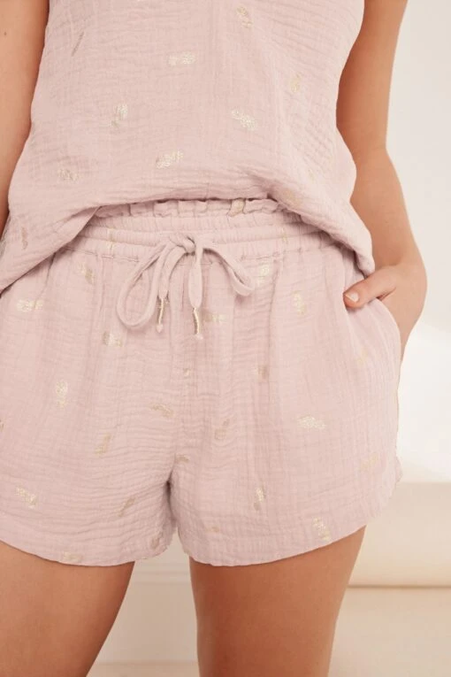 Next Pink Pineapple Cotton Crinkle Cami Pyjama Shorts Set -Style Haven Shop C27 060s3 scaled