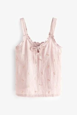 Next Pink Pineapple Cotton Crinkle Cami Pyjama Shorts Set -Style Haven Shop C27 060s7 scaled