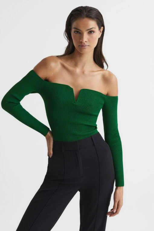 Reiss Ingrid Sweetheart-Neck Ribbed Top -Style Haven Shop C48 456s scaled