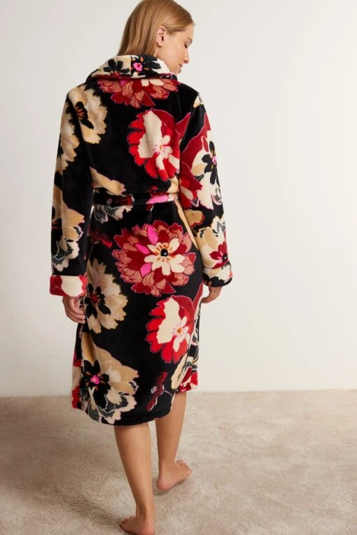 Next Floral Supersoft Fleece Dressing Gown -Style Haven Shop C49 406s2 scaled