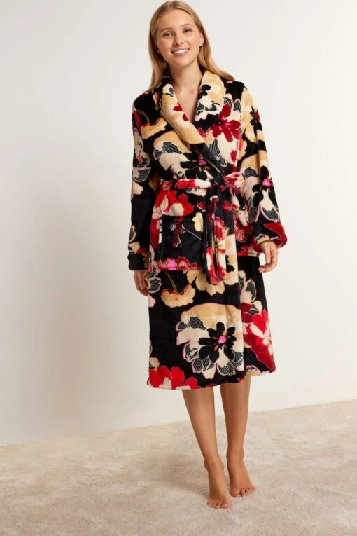 Next Floral Supersoft Fleece Dressing Gown -Style Haven Shop C49 406s5 scaled