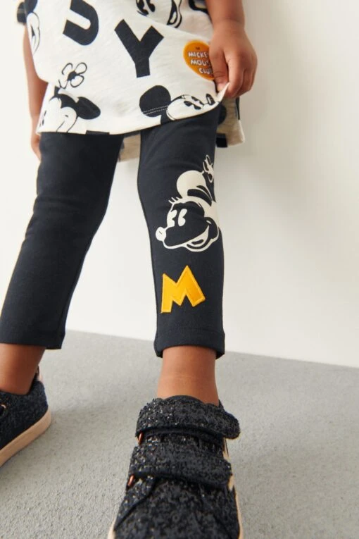 Next Monochrome Mickey Mouse T-Shirt And Leggings Set (3mths-7yrs) -Style Haven Shop C59 762s2 scaled