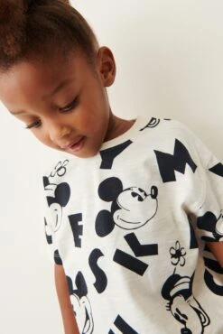 Next Monochrome Mickey Mouse T-Shirt And Leggings Set (3mths-7yrs) -Style Haven Shop C59 762s4 scaled