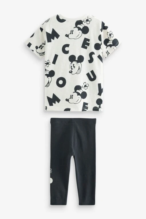 Next Monochrome Mickey Mouse T-Shirt And Leggings Set (3mths-7yrs) -Style Haven Shop C59 762s6 scaled