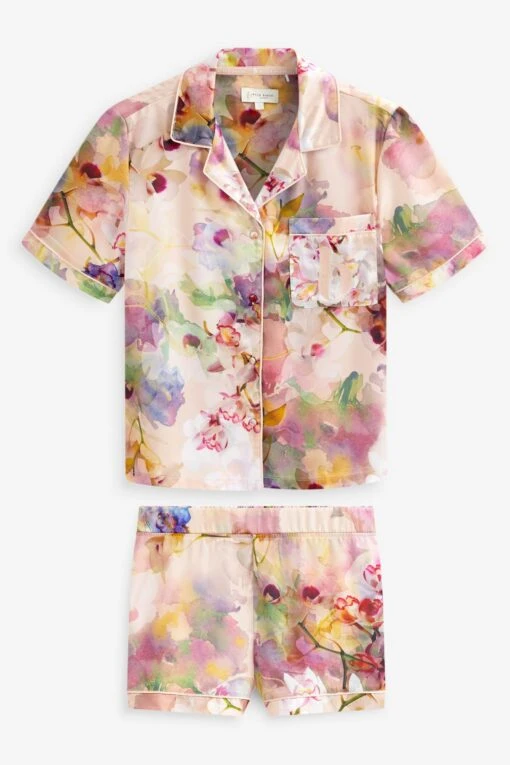B By Ted Baker Satin Button Through Short Pyjama Set -Style Haven Shop C67 272s10 scaled