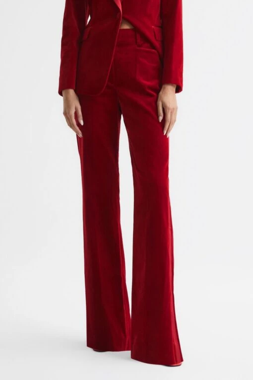 Reiss Bree Velvet Flared Trousers -Style Haven Shop C72 642s scaled