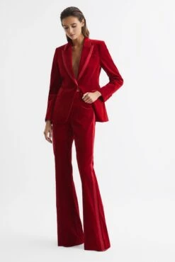 Reiss Bree Velvet Flared Trousers -Style Haven Shop C72 642s3 scaled