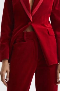 Reiss Bree Velvet Flared Trousers -Style Haven Shop C72 642s4 scaled