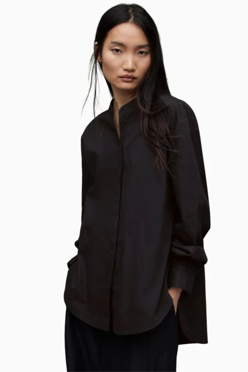 AllSaints Marcie Black Shirt -Style Haven Shop D17307s3 scaled