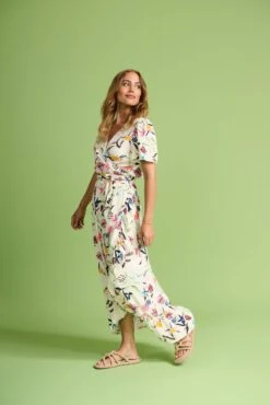 Pom Amsterdam White Garden Bloom Wrap Maxi Dress -Style Haven Shop D27620s3 scaled