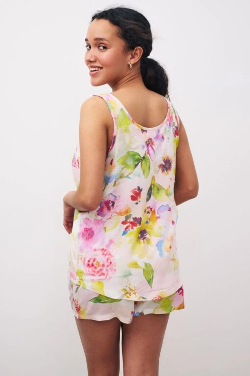 Next Pink Floral Vest Pyjama Short Set -Style Haven Shop D32933s2 scaled