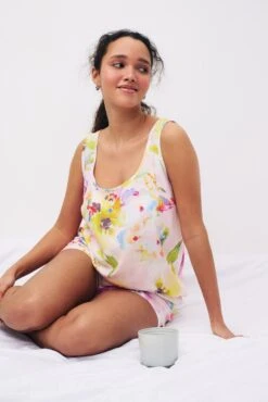 Next Pink Floral Vest Pyjama Short Set -Style Haven Shop D32933s3 scaled