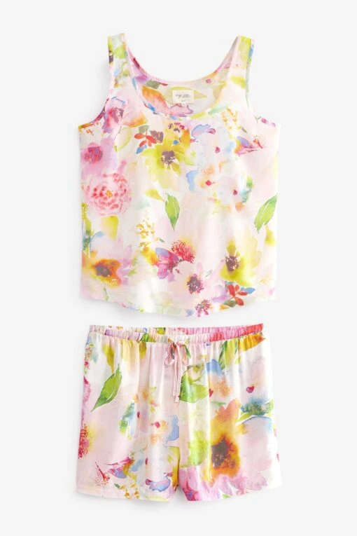 Next Pink Floral Vest Pyjama Short Set -Style Haven Shop D32933s5 scaled