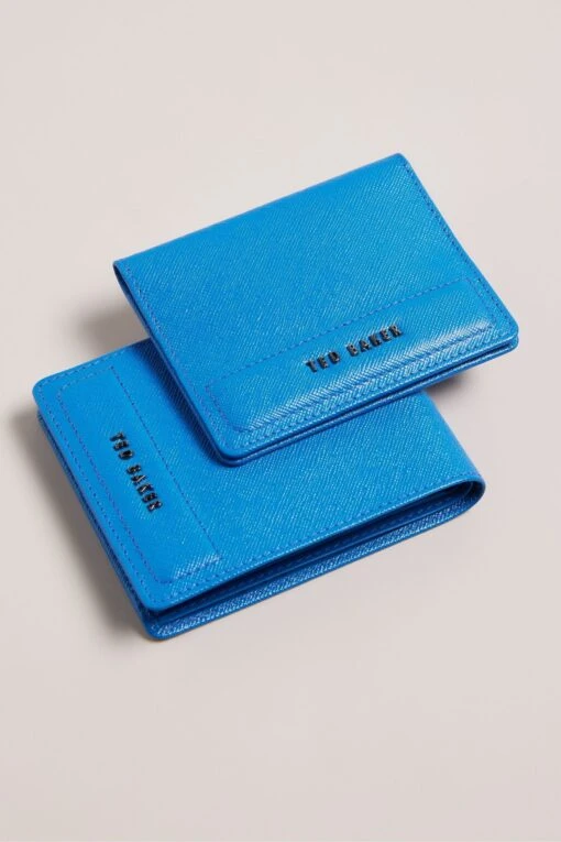 Ted Baker Blue Audar Saffiano Wallet And Card Holder Set -Style Haven Shop D39966s2 scaled