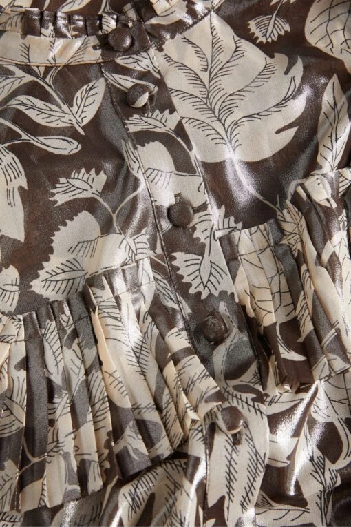 Ted Baker Vikkci Dk-Brown Ruffle Detail Midi Shirt Dress -Style Haven Shop D40080s5 scaled
