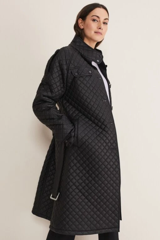 Phase Eight Black Erna PU Coat -Style Haven Shop D41576s scaled