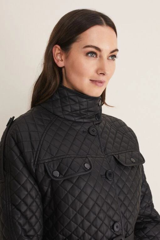 Phase Eight Black Erna PU Coat -Style Haven Shop D41576s4 scaled