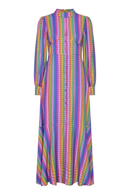 Olivia Rubin London Multi Agnes High Neck Maxi Dress -Style Haven Shop D61283s9 scaled
