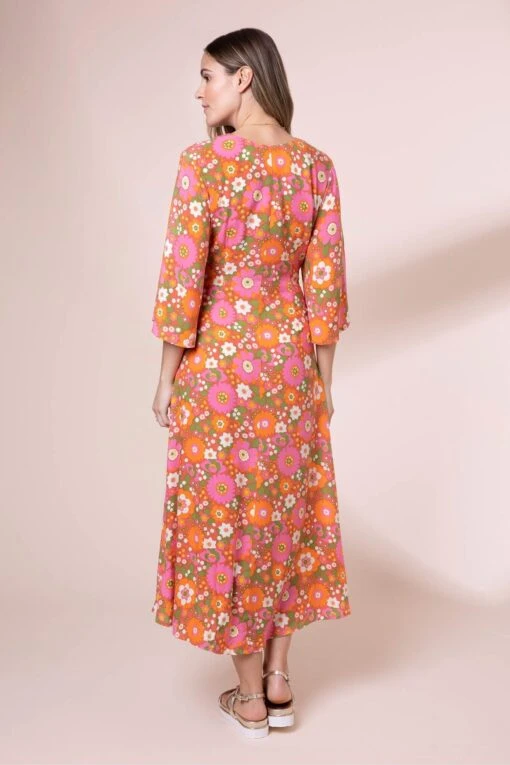 Anorak Pink Nostalgic Flower EcoVero Erin Midi Dress -Style Haven Shop D62885s7 scaled