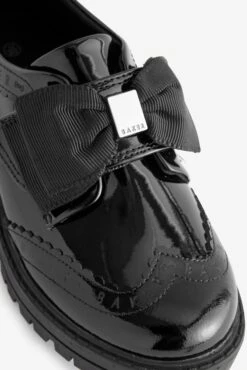 Baker By Ted Baker Girls Back To School Black Patent Brogue Shoes With Bow -Style Haven Shop D66090s4 scaled