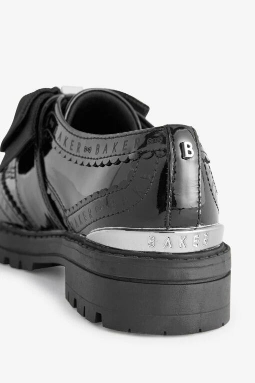 Baker By Ted Baker Girls Back To School Black Patent Brogue Shoes With Bow -Style Haven Shop D66090s5 scaled