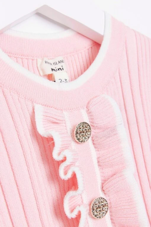River Island Girls Pink Flippy Rib Dress -Style Haven Shop D83098s3 scaled