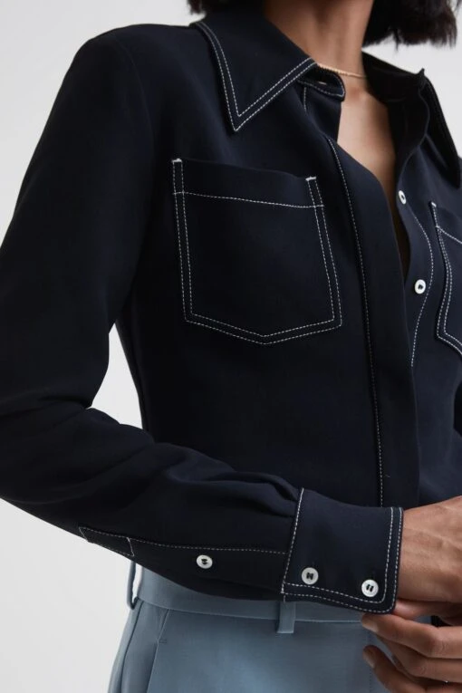 Reiss Natalia Stitch Detail Fitted Shirt -Style Haven Shop D91 460s3 scaled