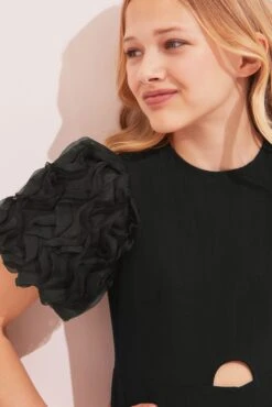 Lipsy Ruffle Puff Sleeve Playsuit -Style Haven Shop K38430s4 scaled