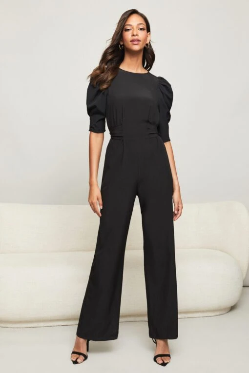 Lipsy Puff Sleeve Tie Waist Jumpsuit -Style Haven Shop L11995s scaled