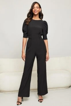 Lipsy Puff Sleeve Tie Waist Jumpsuit -Style Haven Shop L11995s4 scaled