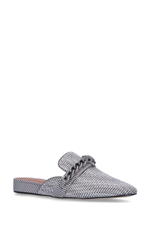 Kurt Geiger London Silver Chrome Chelsea Mule Shoes -Style Haven Shop M45602s2 scaled