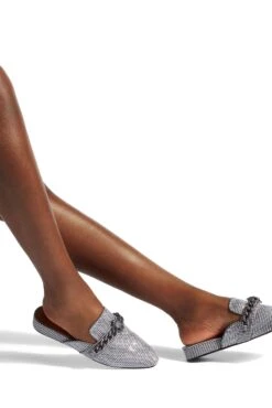 Kurt Geiger London Silver Chrome Chelsea Mule Shoes -Style Haven Shop M45602s5 scaled