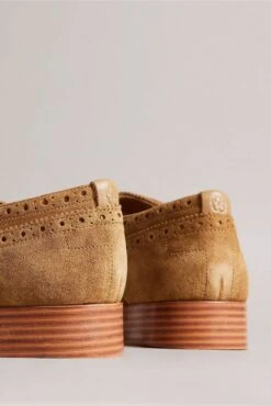 Ted Baker Natural Ammais Formal Suede Brogue Shoes -Style Haven Shop M91748s4 scaled