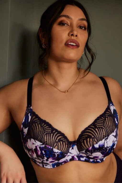 Sculptresse By Panache Purple Damson Floral Arianna Wired Full Cup Bra -Style Haven Shop M99832s scaled