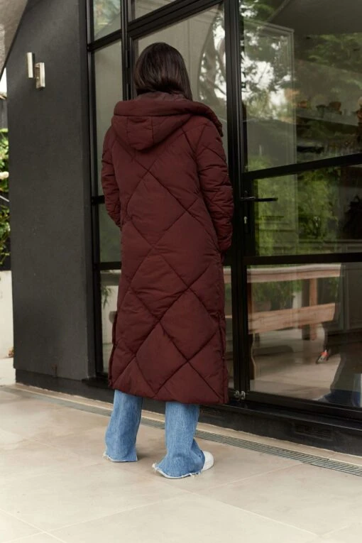 Next Long Diamond Quilted Showerproof Duvet Coat With Hood -Style Haven Shop T79 205s2 scaled