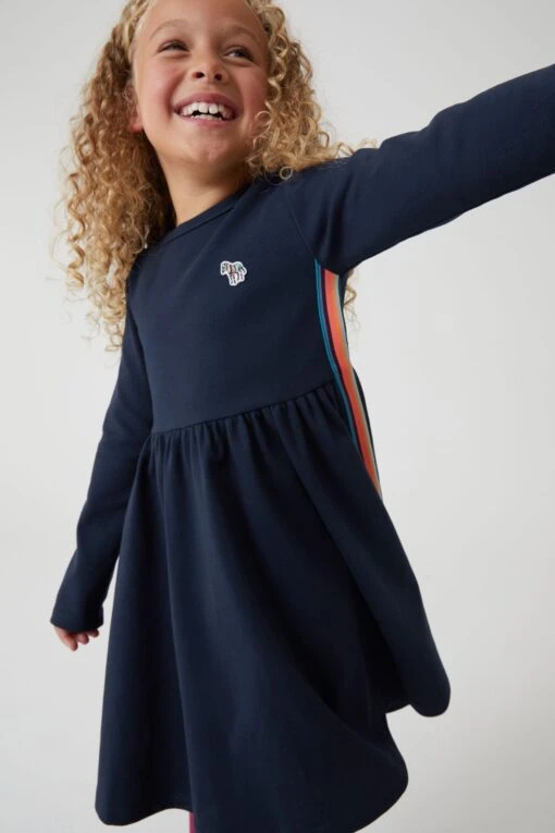 Paul Smith Junior Girls Zebra Logo 'Artist Stripe' Ponte Dress -Style Haven Shop T89 509s scaled