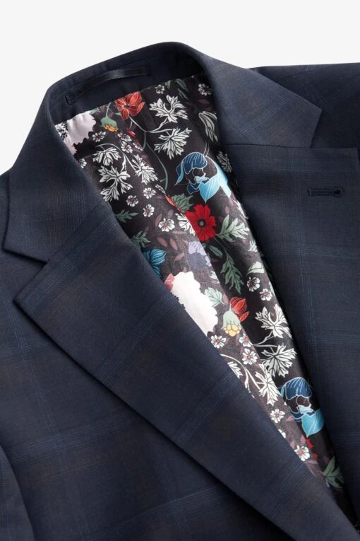 Next Navy Blue Signature Cerruti 100% Wool Check Suit: Jacket -Style Haven Shop U16 844s10 scaled