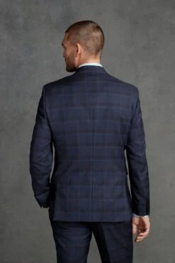 Next Navy Blue Signature Cerruti 100% Wool Check Suit: Jacket -Style Haven Shop U16 844s3 scaled